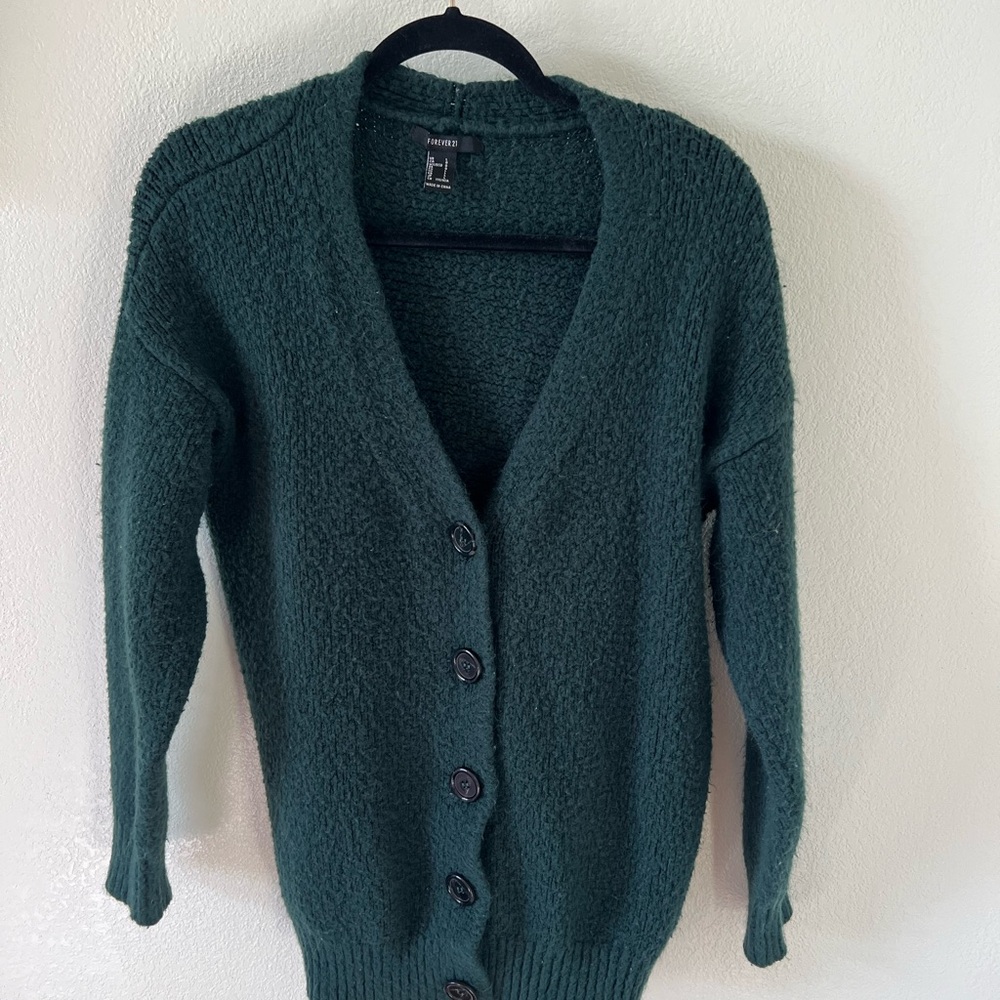 Forever 21 Green Cardigan